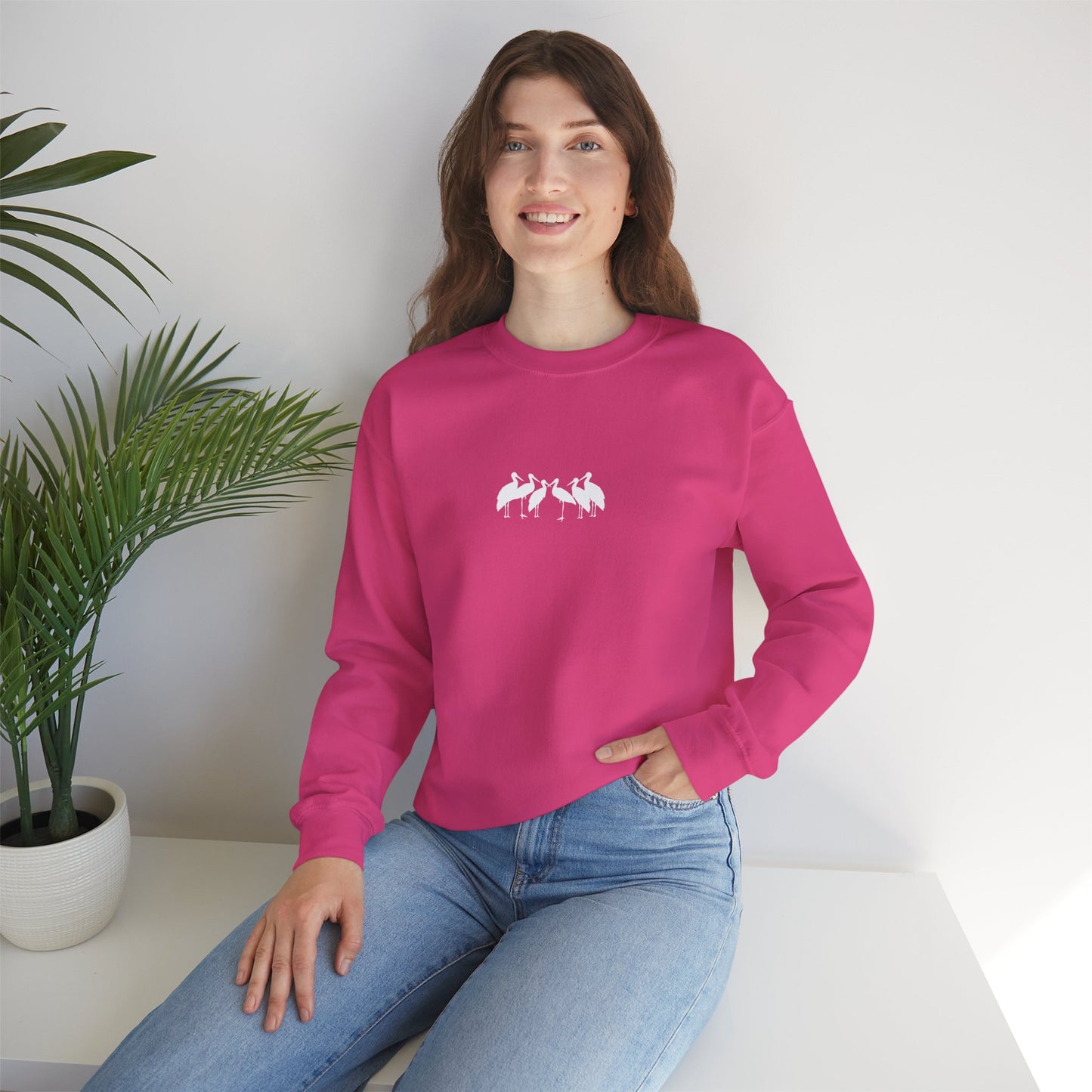 Soaring Stork Crewneck Sweatshirt | Unisex Sweater for Nature Lovers, Perfect for Gift Giving, Cozy Wear, Outdoor Adventures, Eco-Friendly