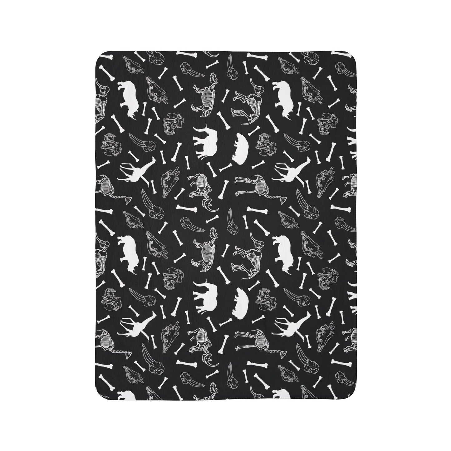 Animal Skeleton Fleece Sherpa Blanket