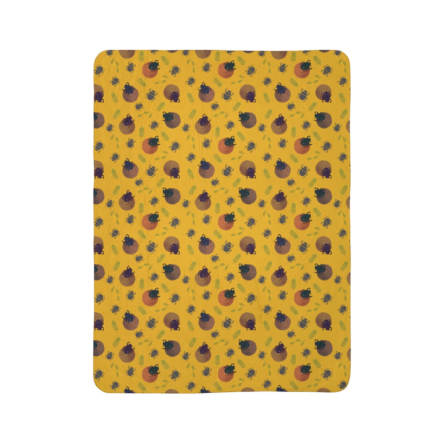 Dung Beetle Fleece Sherpa Blanket