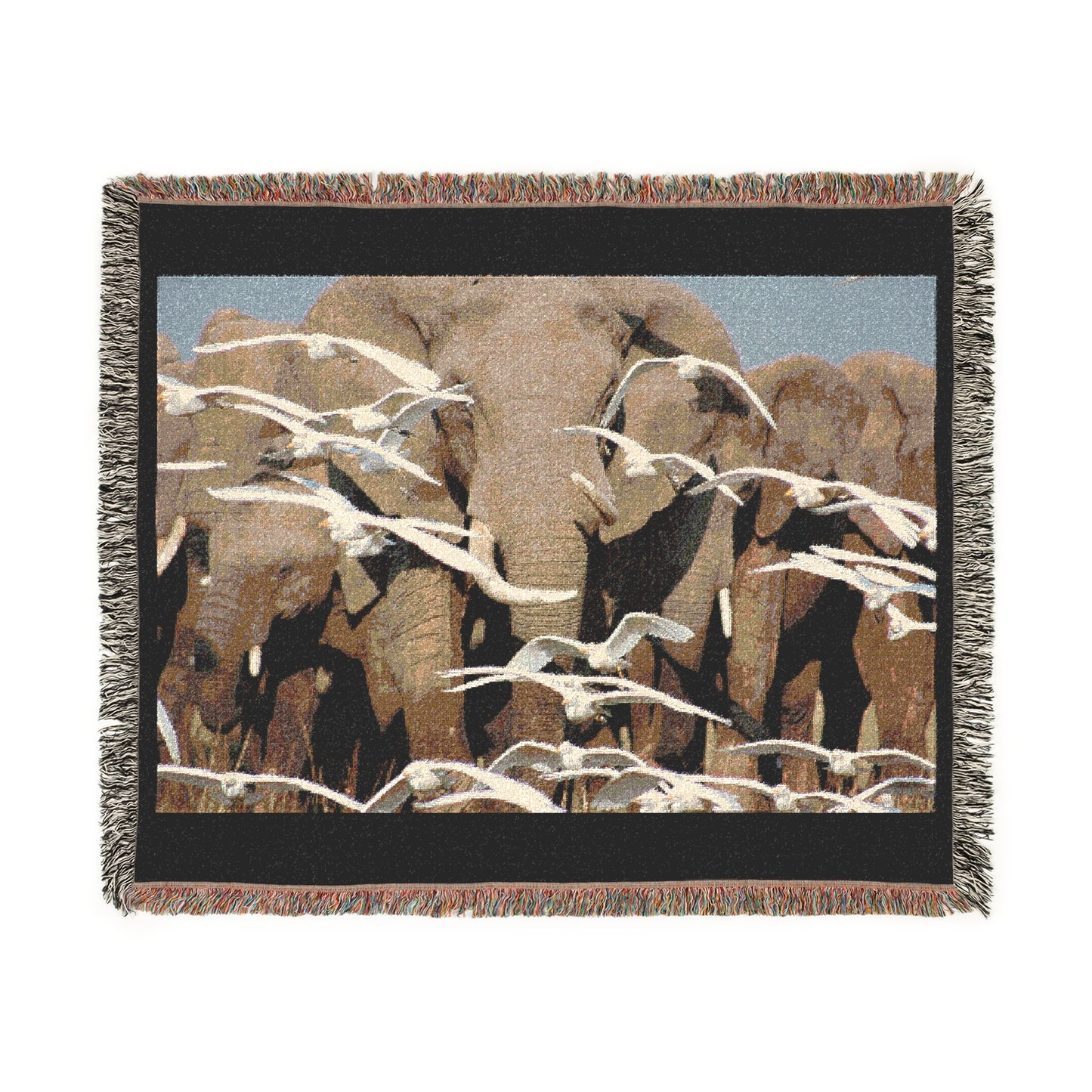 Woven Blanket "Elephant Serenade"