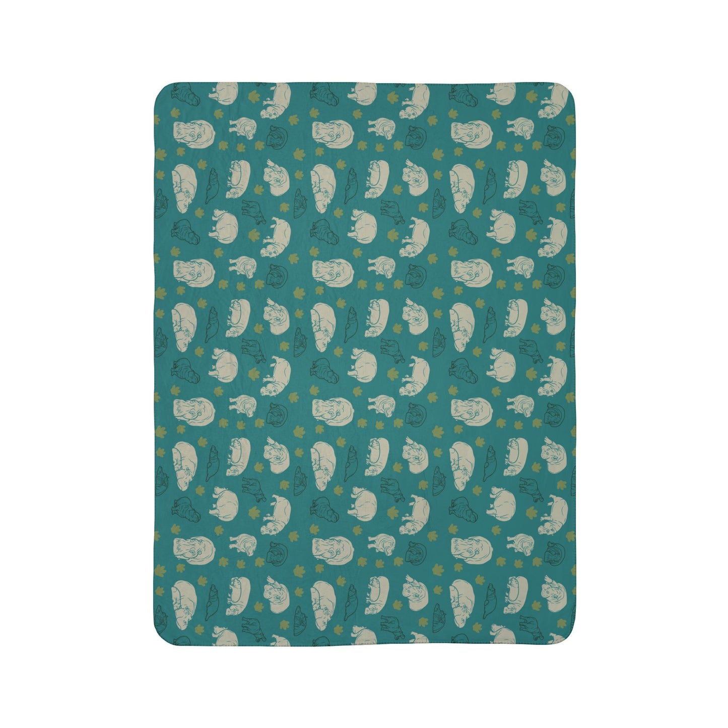 Hippo Pod Fleece Sherpa Blanket