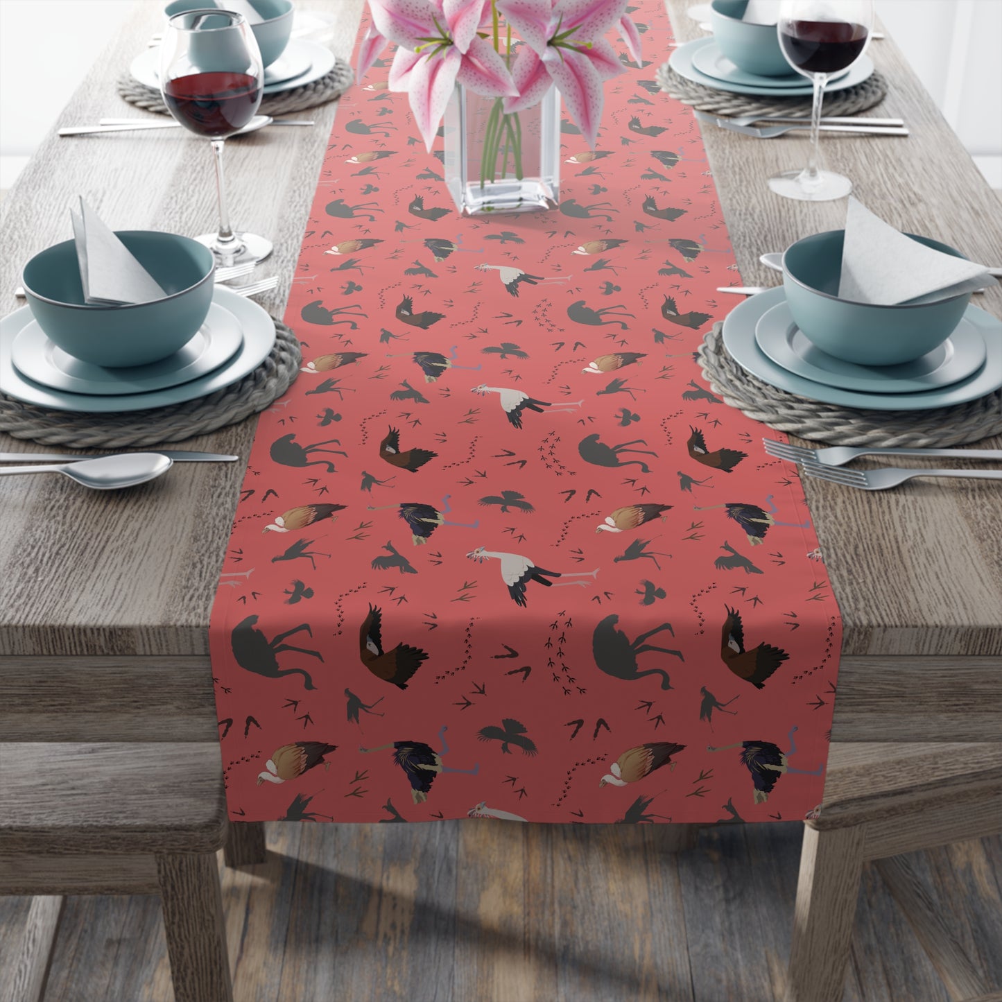 Table Runner - Safari Bird Print (Water Melon)