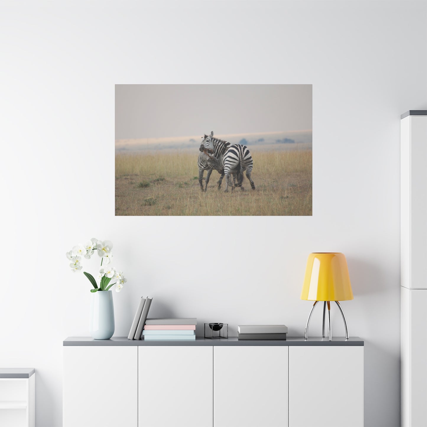 Canvas Art Zebra Fight "Clash of the Stripes"