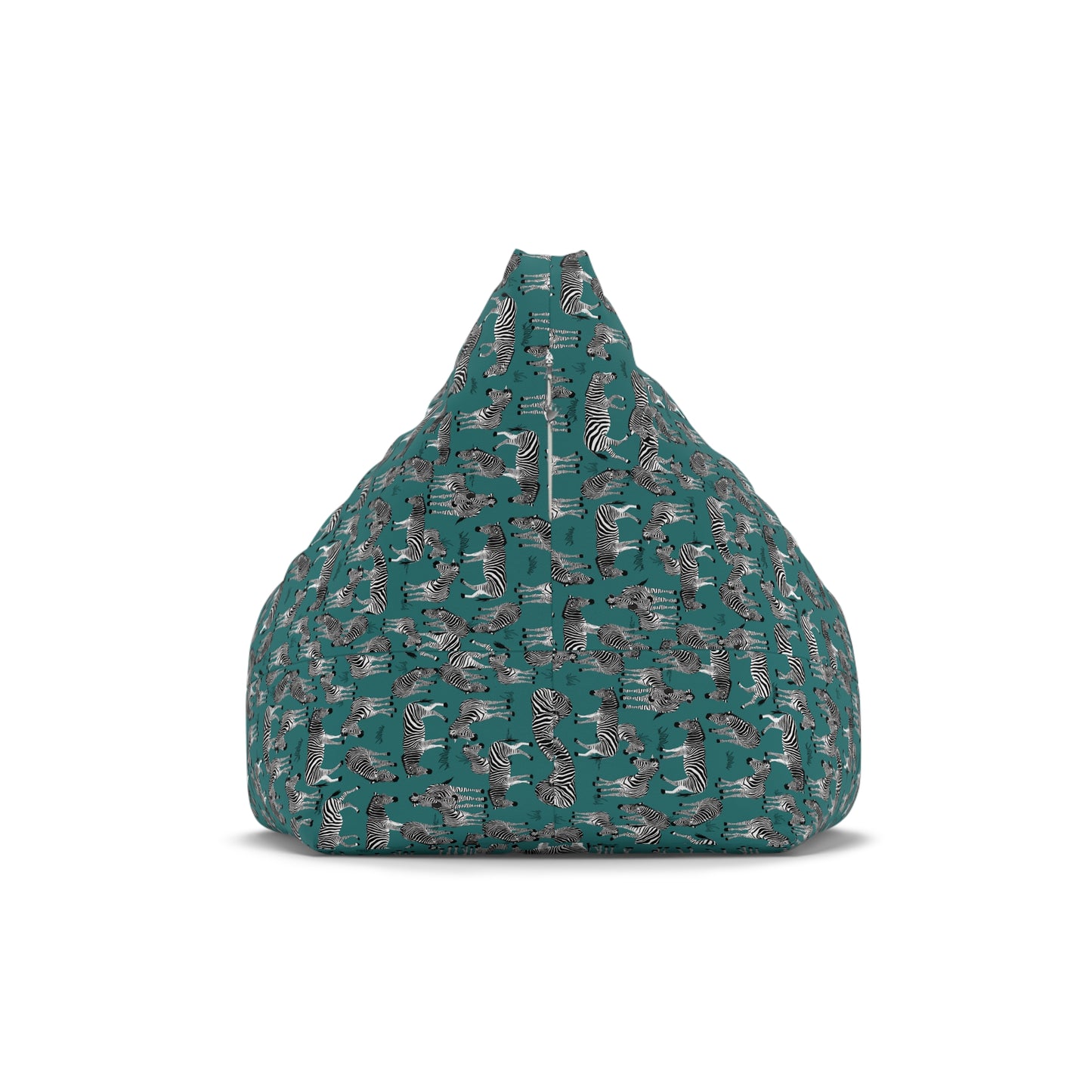 Bean Bag Chair Cover - Zebra Herd Pattern (Jade Sea)