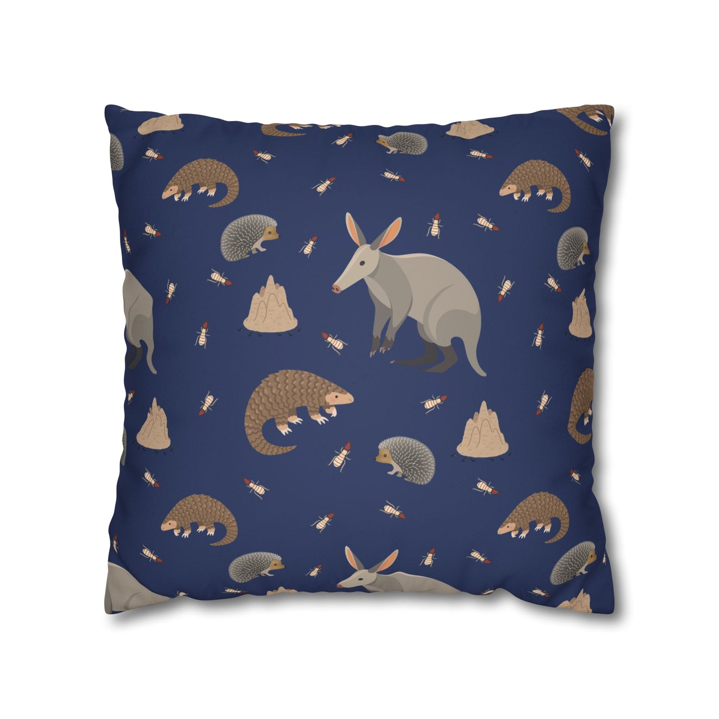 Nocturnal Animal Lux Faux Suede Throw Pillow Cover – 18" x 18" & 20" x 20"