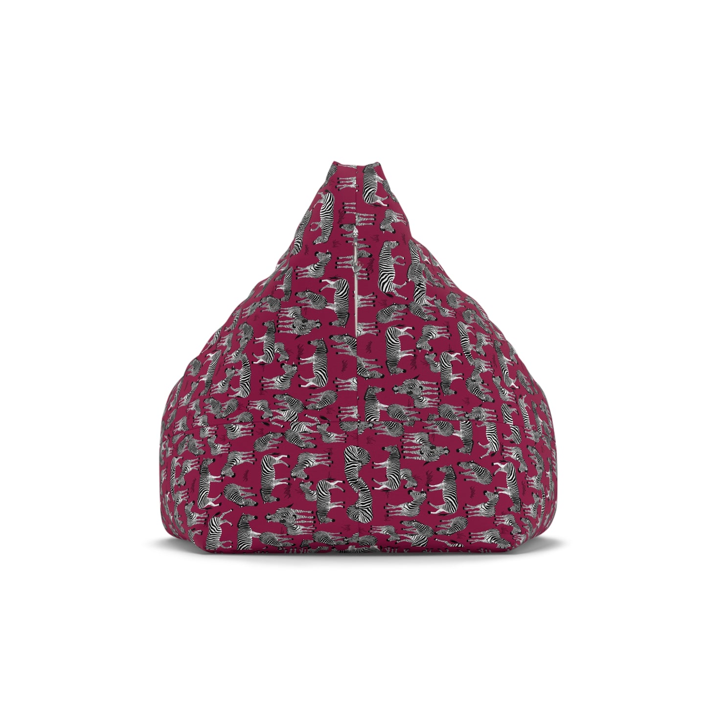 Bean Bag Chair Cover - Zebra Herd Pattern (Crimson Berry)