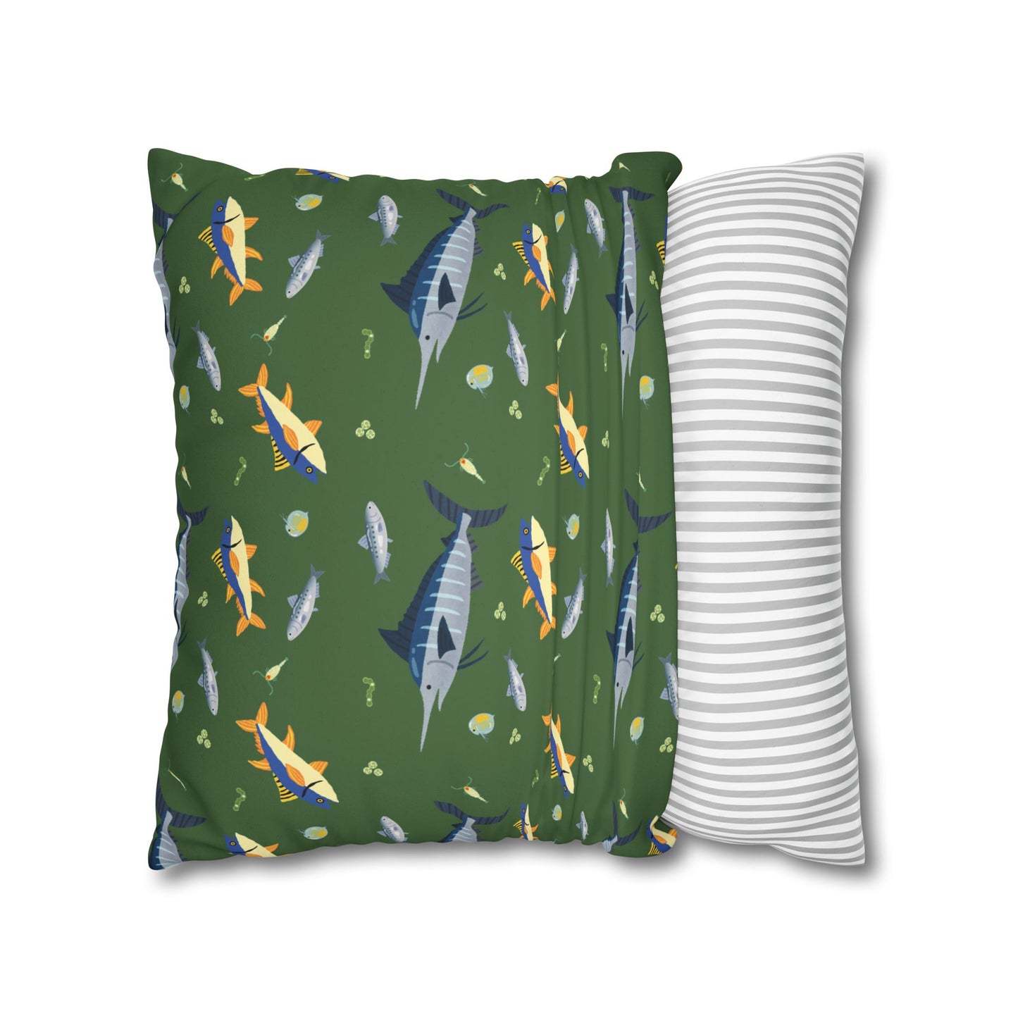 Marine Food Chain Lux Faux Suede Throw Pillow Cover – 18" x 18" & 20" x 20"