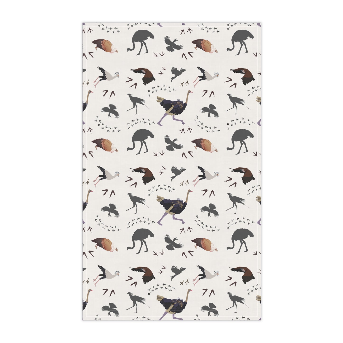 Charming Safari Bird Print Tea Towels (White), Rustic Kitchen Decor, Gift for Animal Lovers, Boho Kitchen Accessories