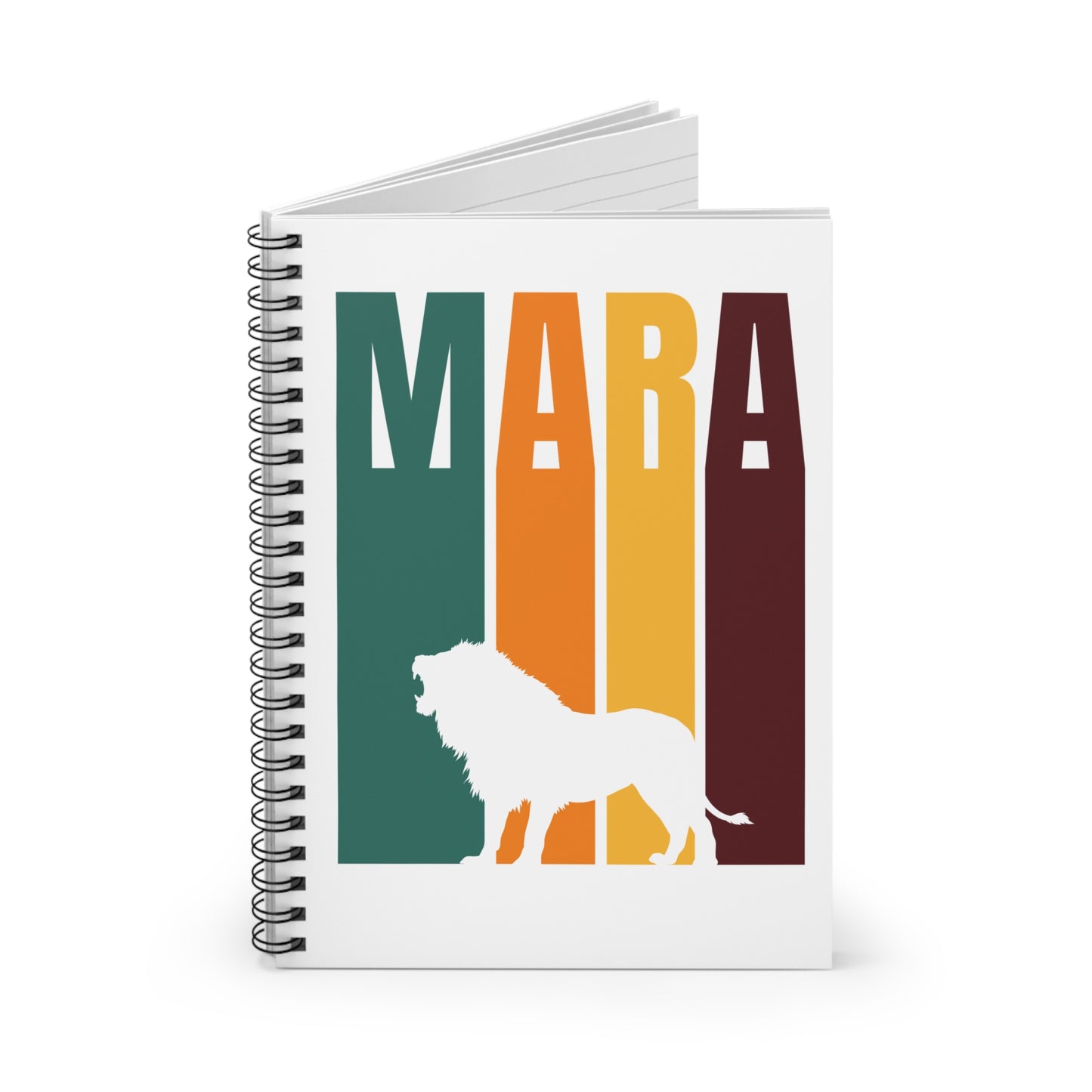 Lion in the Mara Spiral Notebook - Ruled Line | Eco-Friendly Journal, Masai Mara Safari, Travel Planner, Gift for Animal Lovers, Creative Writing, Nature Enthusiasts