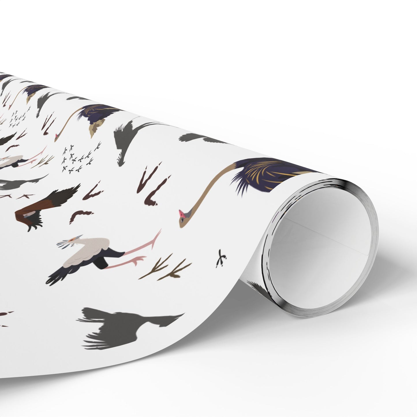 Whimsical Safari Bird Wrapping Paper (White), Eco-Friendly Gift Wrap, Perfect for Birthdays, Holidays, Celebrations, Animal Lovers