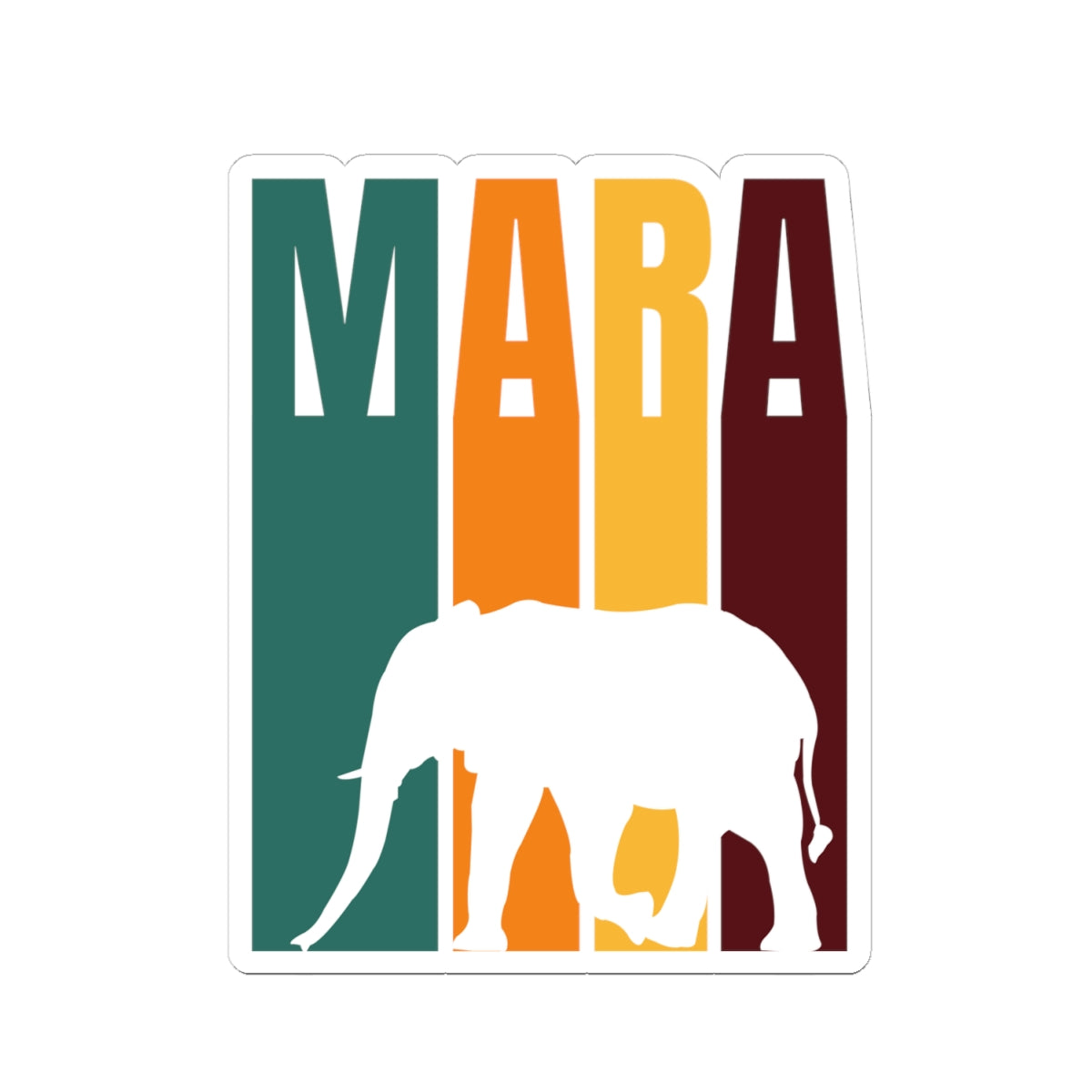 Safari Themed, Elephant, Masai Mara, Vibrant Kiss-Cut Stickers for Laptop, Scrapbooking, Gifts, Eco-Friendly Decor, Customizable Designs