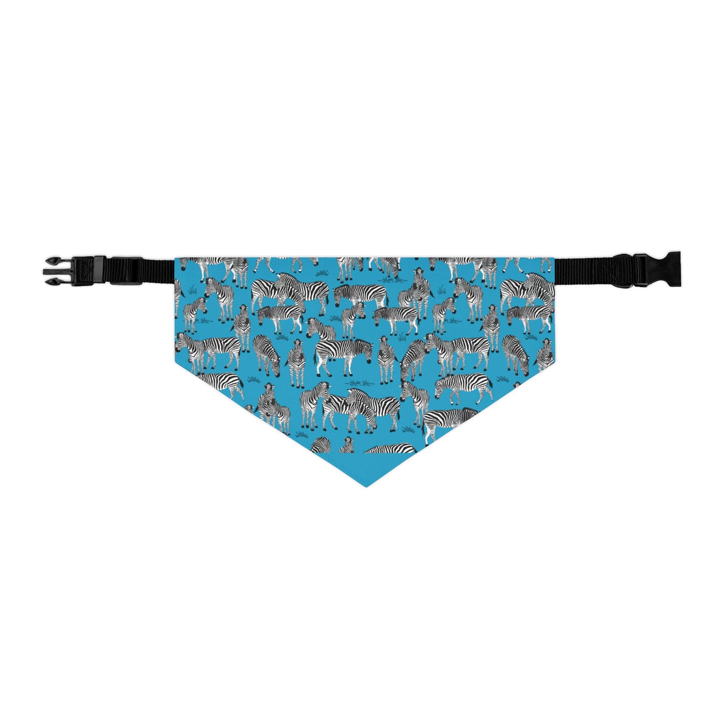 Zebra Herd Pet Bandana Collar for Dogs (Turquoise), Cute Dog Fashion, Summer Pet Accessory, Gift for Dog Lovers, Dog Birthday Bandana