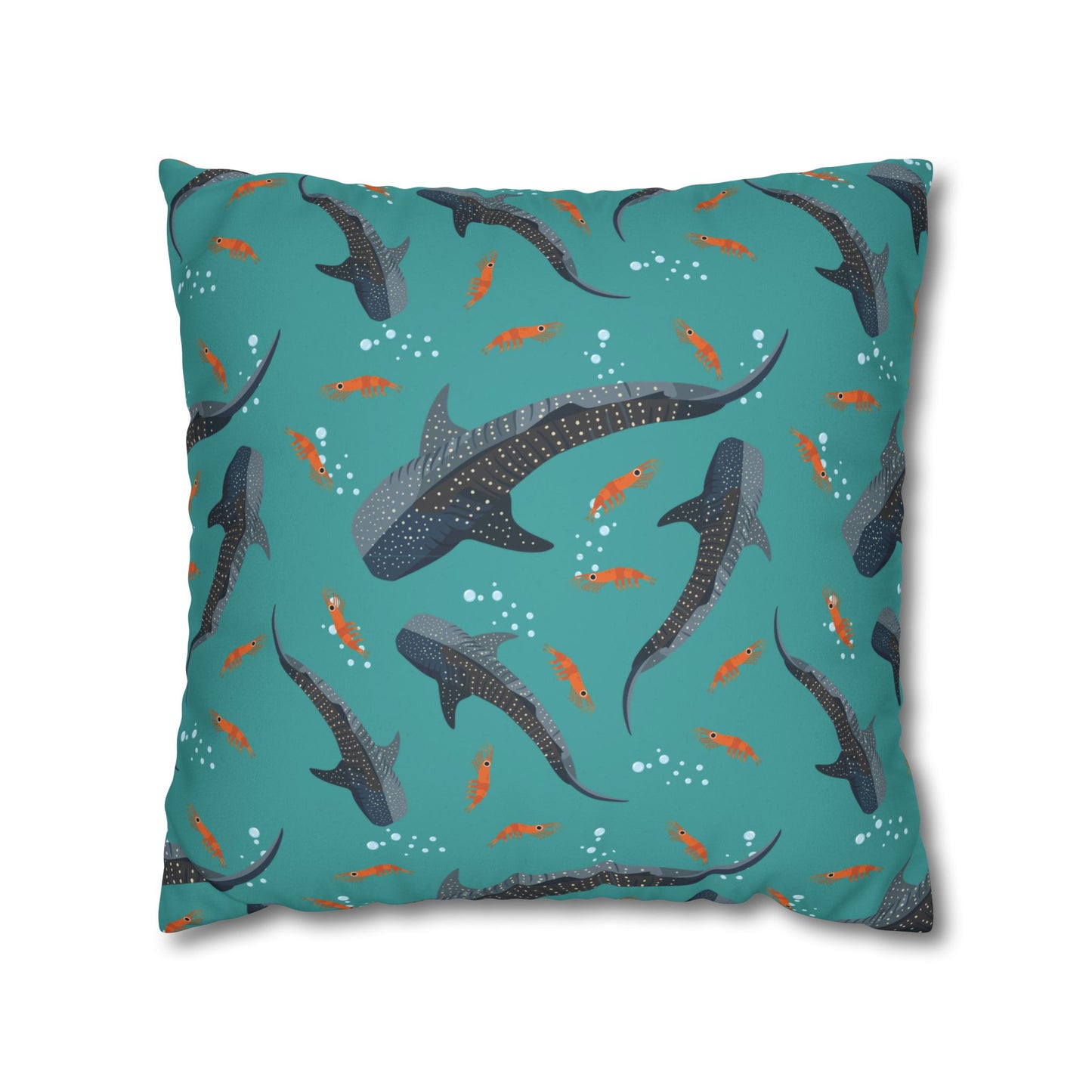 Whale Shark Lux Faux Suede Throw Pillow Cover – 18" x 18" & 20" x 20"