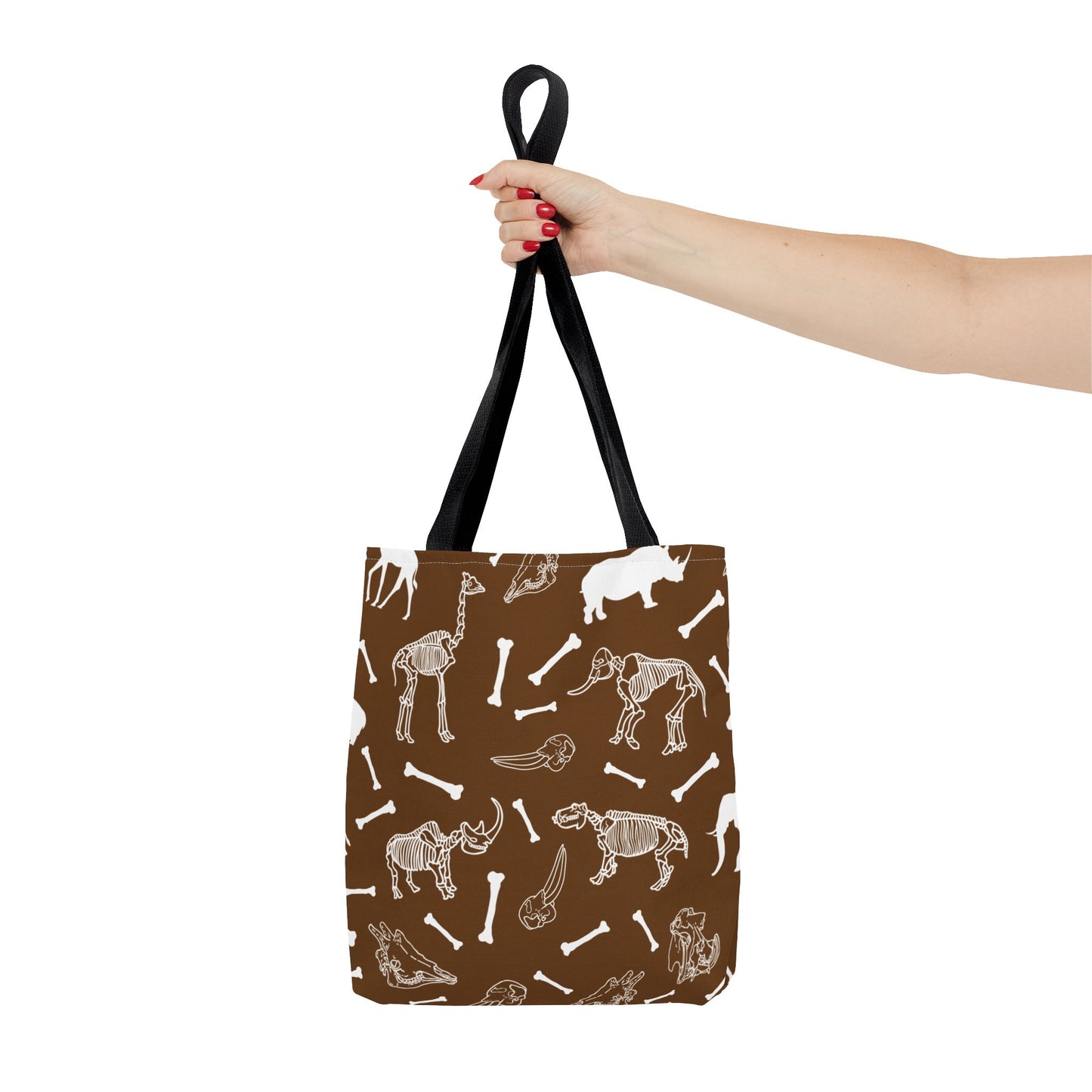 Whimsical Animal Skeletons Tote Bag (Brown), Perfect for Animal Lovers, Halloween, Eco-Friendly Bag, Gift for Pet Owners, Shopping Bag, Halloween Gift