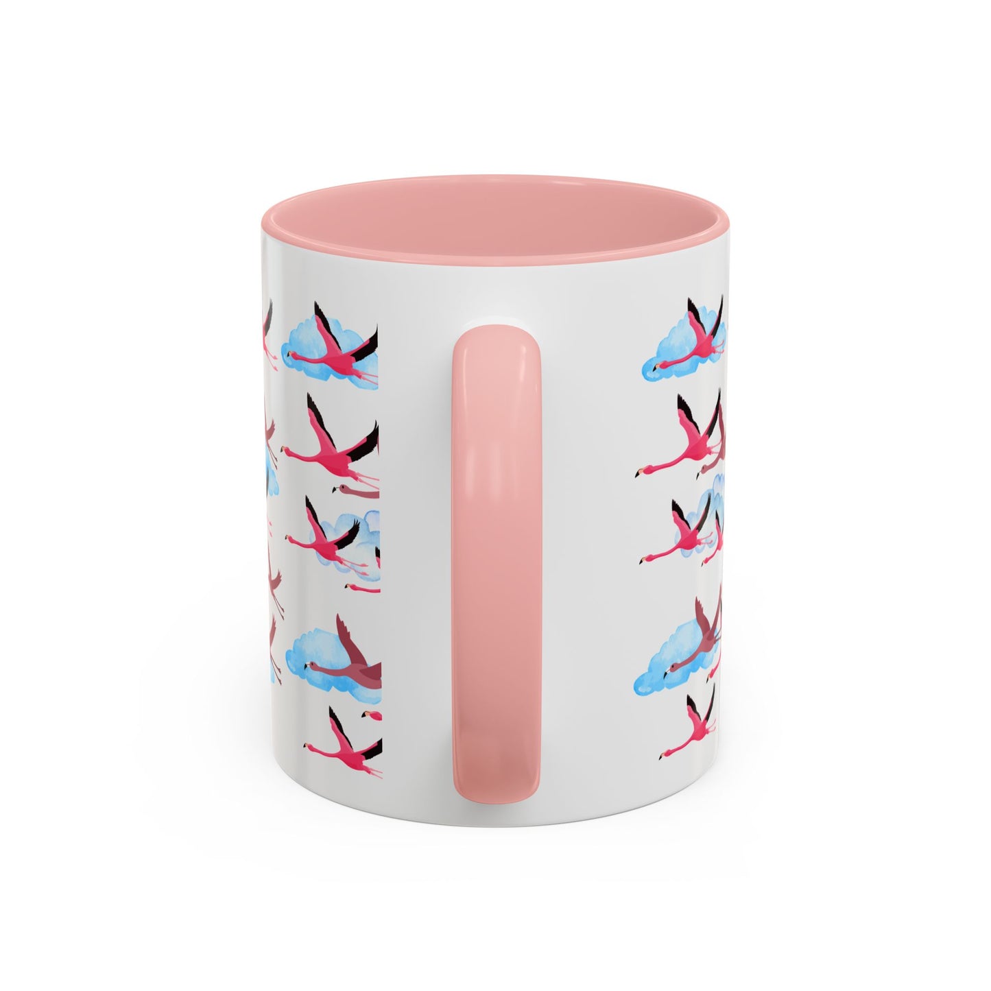 Flying Flamingo Accent Coffee Mug - Nature Lover Gift, Animal and Bird Design, Birdwatching, Wildlife Enthusiast, Easter Decor