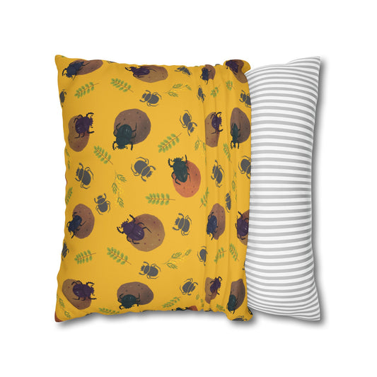 Dung Beetle Lux Faux Suede Throw Pillow Cover – 18" x 18" & 20" x 20"