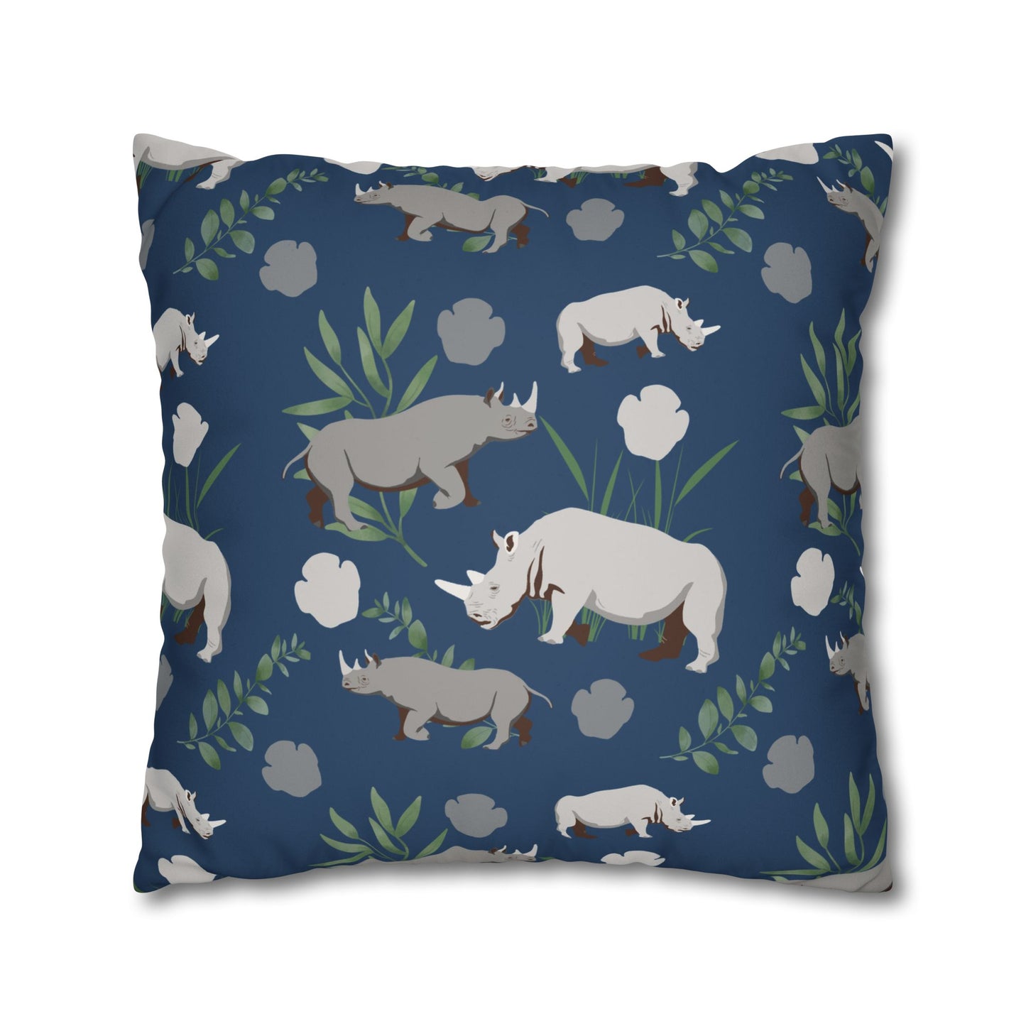 Rhino Crash Lux Faux Suede Throw Pillow Cover – 18" x 18" & 20" x 20"
