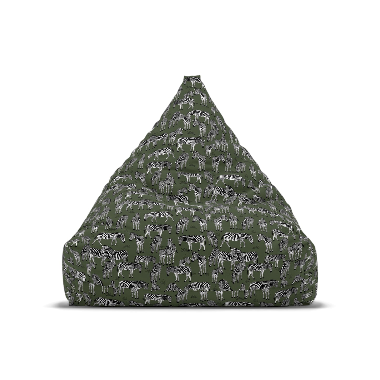 Bean Bag Chair Cover - Zebra Herd Pattern (Moss)