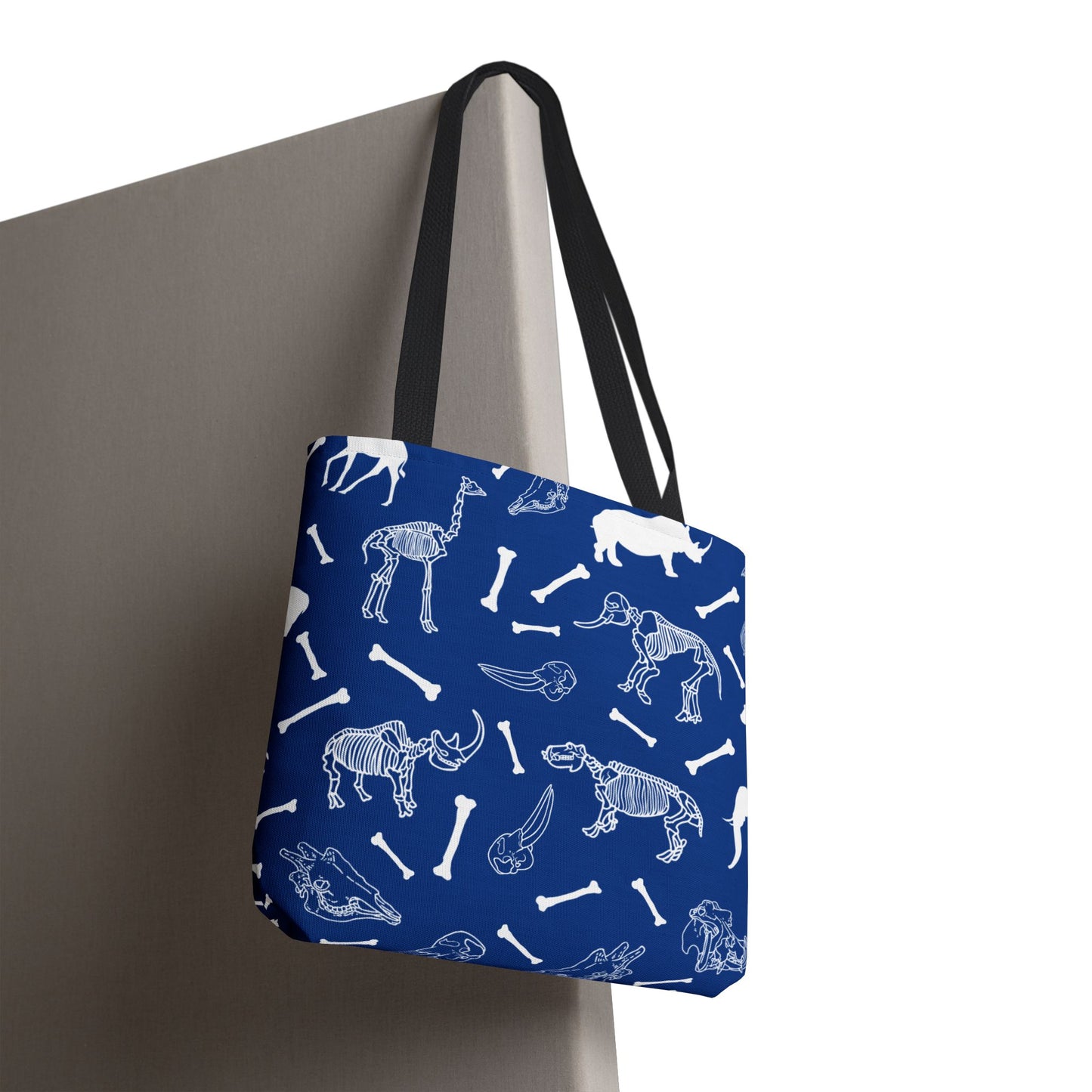 Whimsical Animal Skeletons Tote Bag (Blue), Perfect for Animal Lovers, Halloween, Eco-Friendly Bag, Gift for Pet Owners, Shopping Bag, Halloween Gift