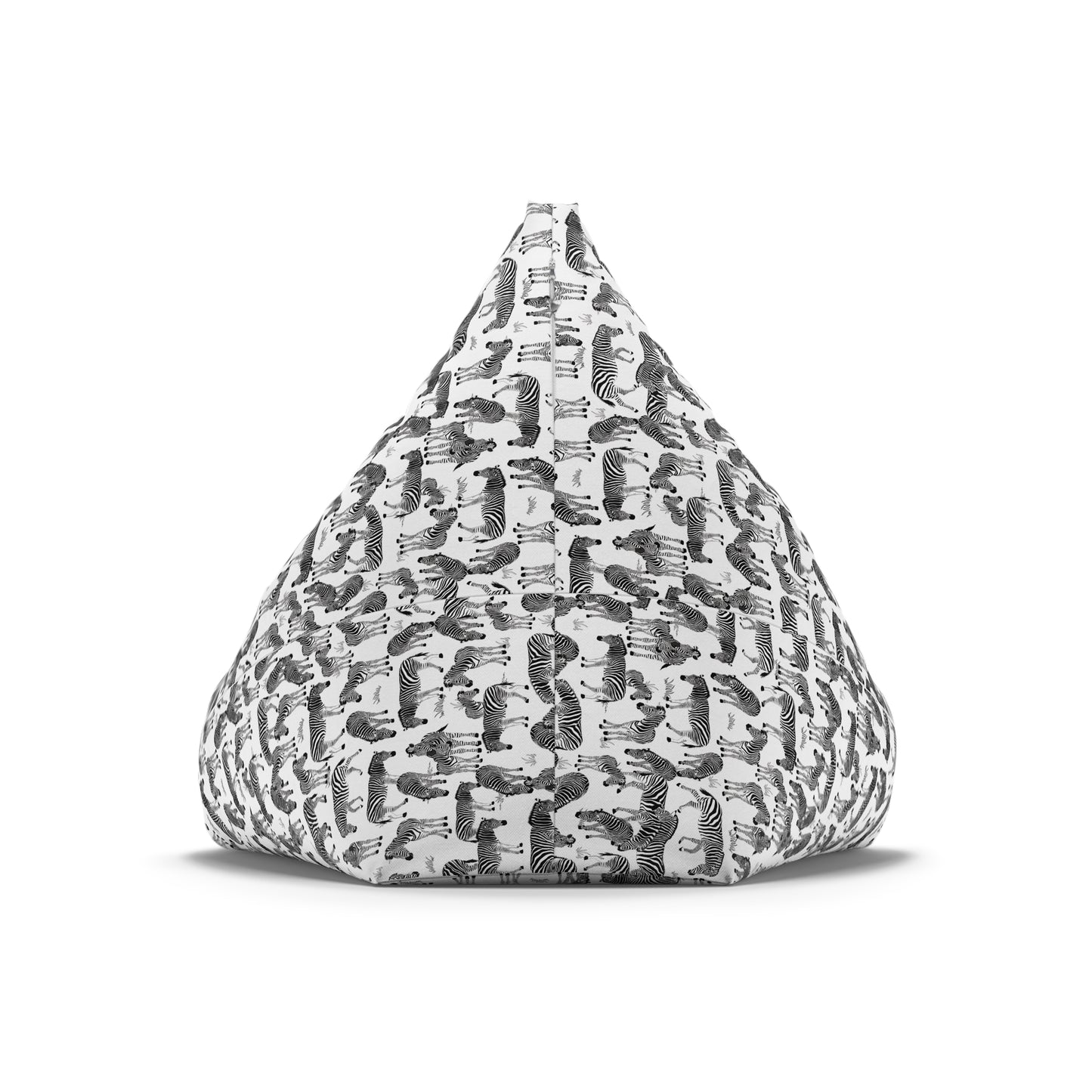 Bean Bag Chair Cover - Zebra Herd Pattern (White)