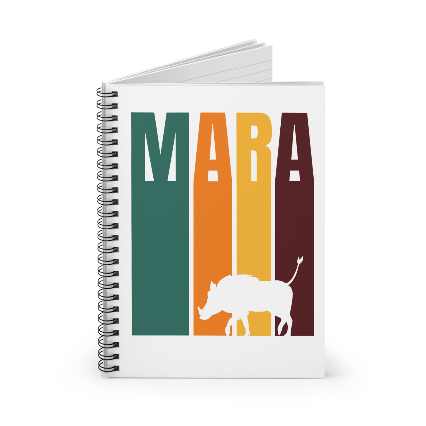 Warthog in the Mara Spiral Notebook - Ruled Line | Eco-Friendly Journal, Masai Mara Safari, Travel Planner, Gift for Animal Lovers, Creative Writing, Nature Enthusiasts