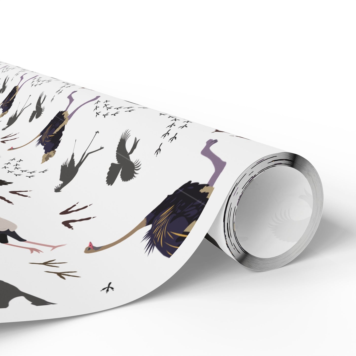 Whimsical Safari Bird Wrapping Paper (White), Eco-Friendly Gift Wrap, Perfect for Birthdays, Holidays, Celebrations, Animal Lovers
