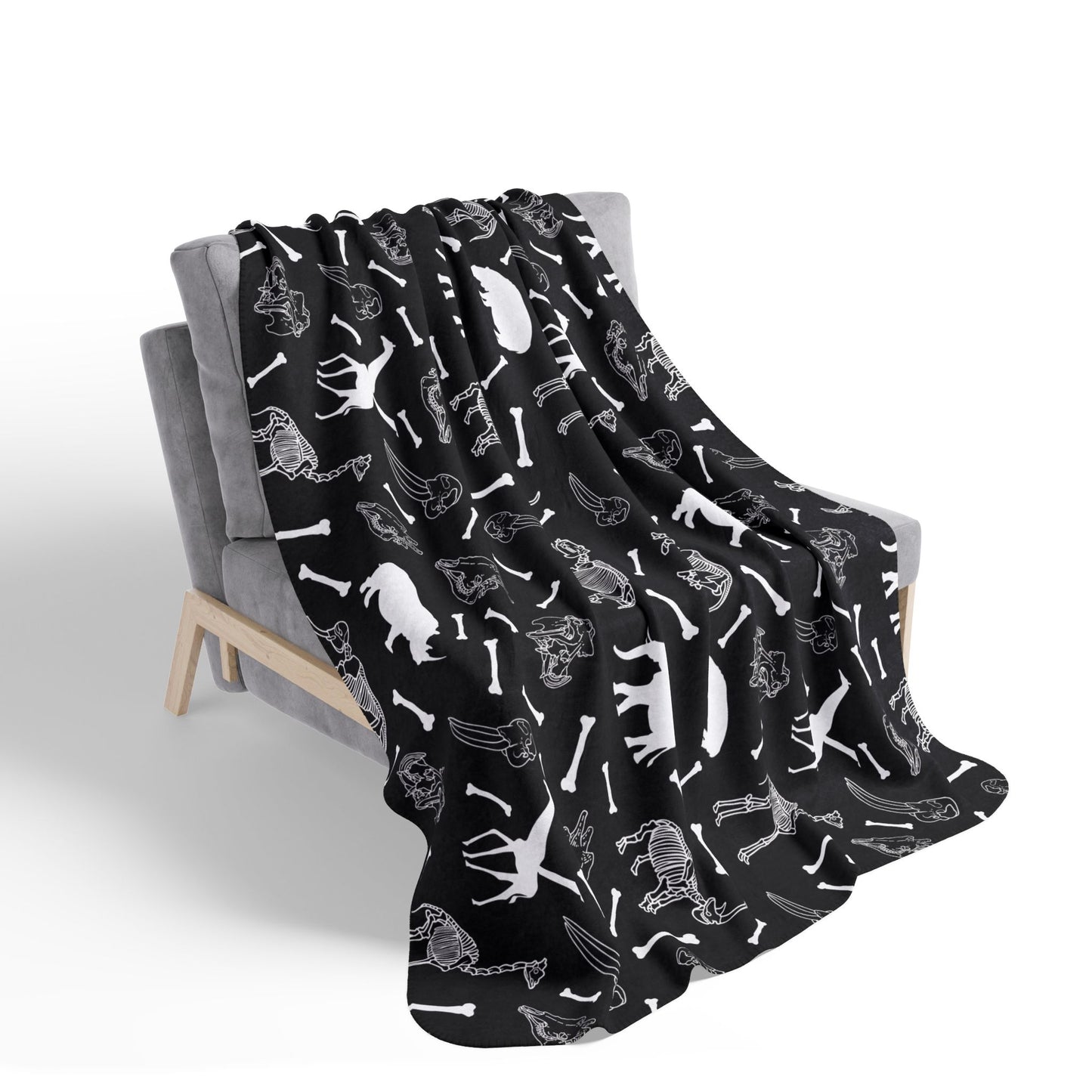 Animal Skeleton Fleece Sherpa Blanket