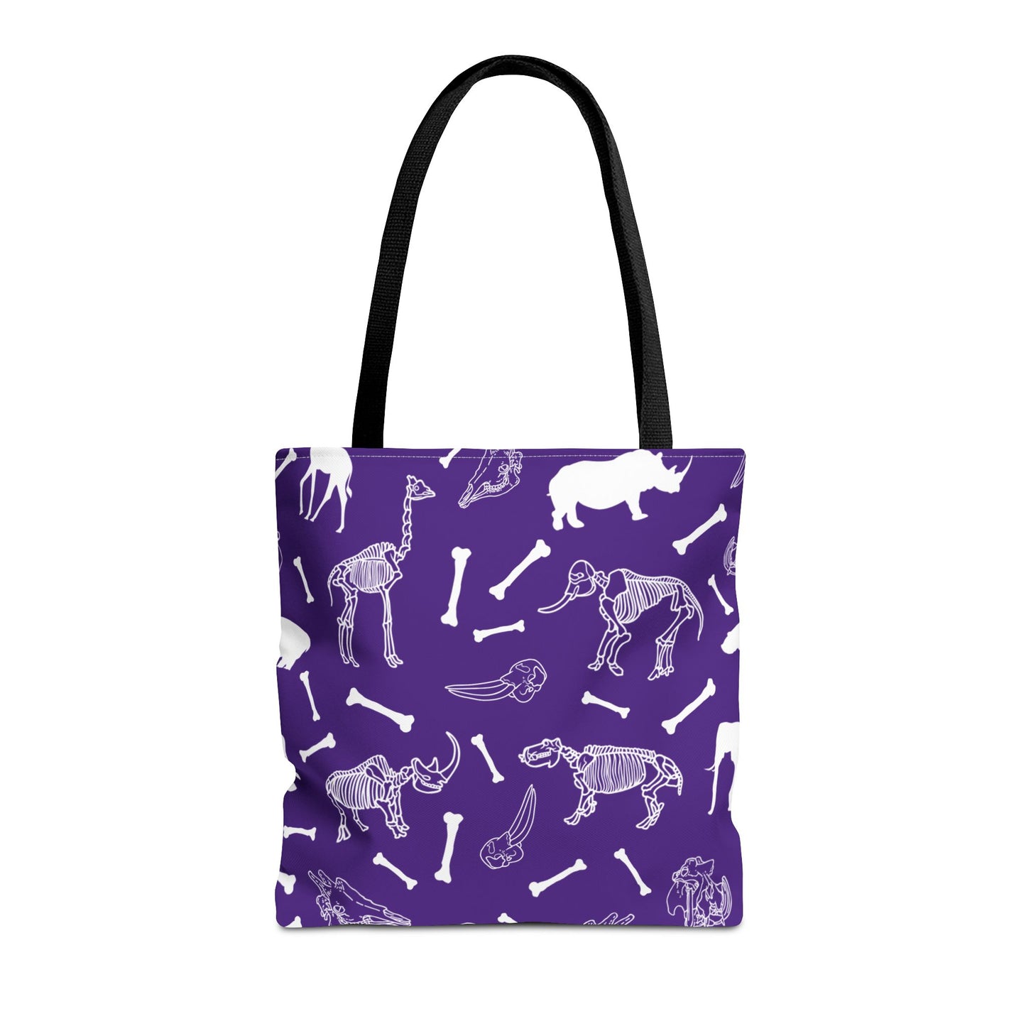 Whimsical Animal Skeletons Tote Bag (Purple), Perfect for Animal Lovers, Halloween, Eco-Friendly Bag, Gift for Pet Owners, Shopping Bag, Halloween Gift