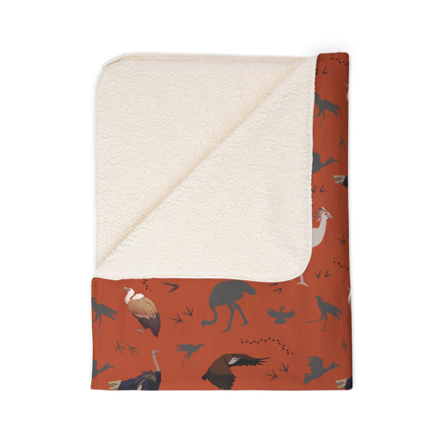 Safari Bird Fleece Sherpa Blanket (Tsavo Dust)