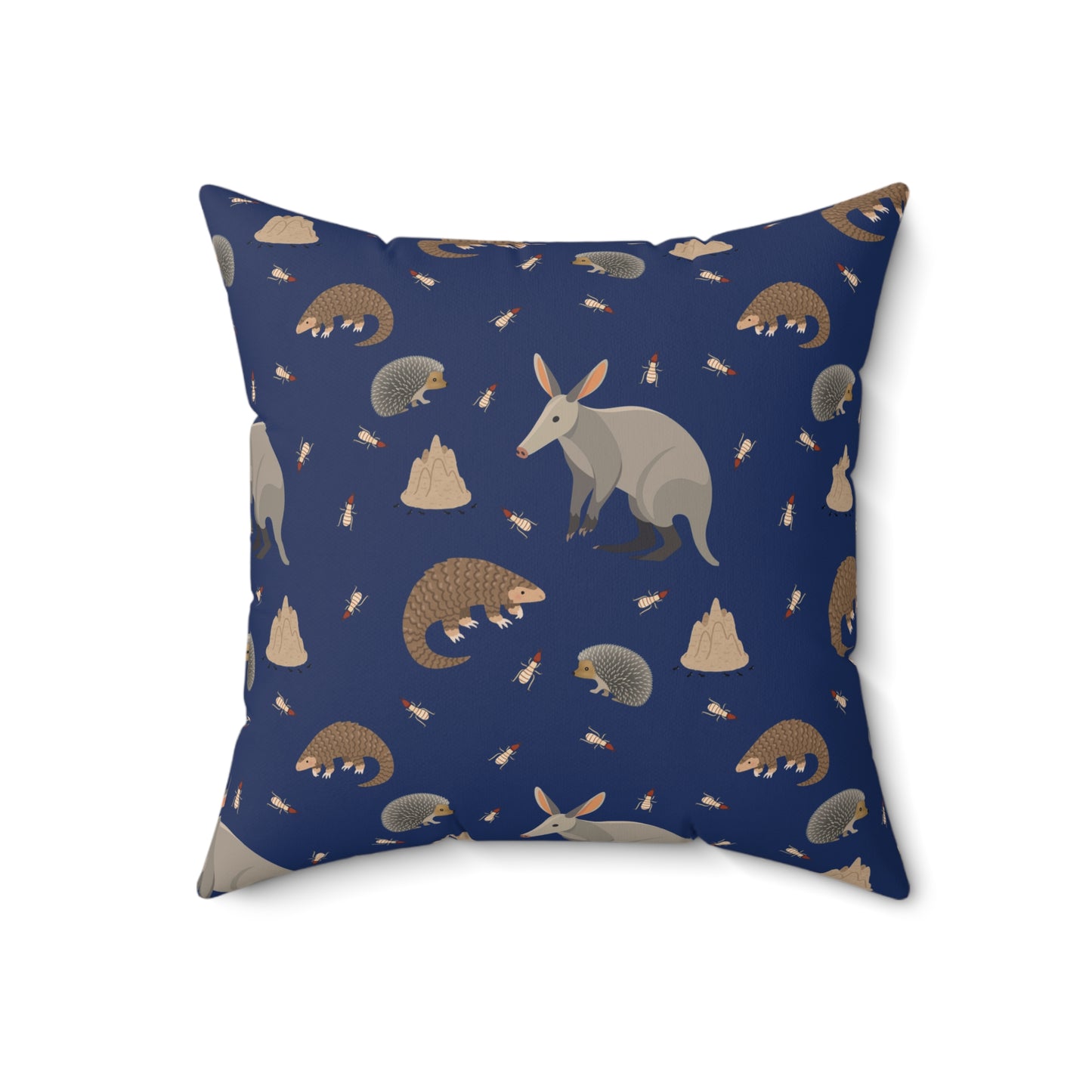 Nocturnal Animal Lux Faux Suede Throw Pillow with Insert - 18" x 18", 20" x 20"