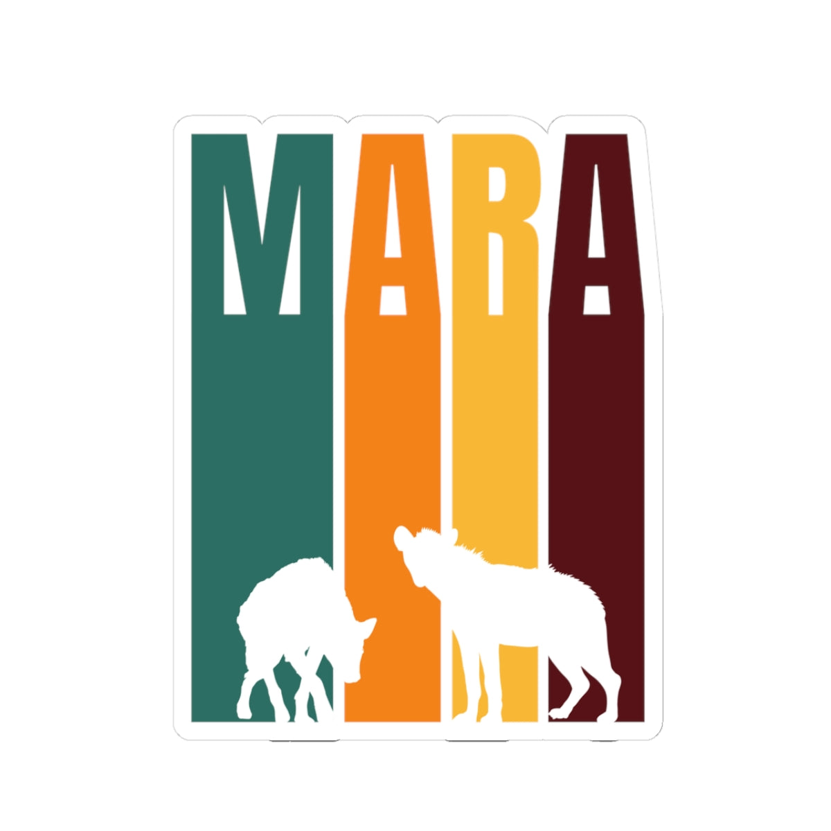 Safari Themed, Hyena, Masai Mara, Vibrant Kiss-Cut Stickers for Laptop, Scrapbooking, Gifts, Eco-Friendly Decor, Customizable Designs