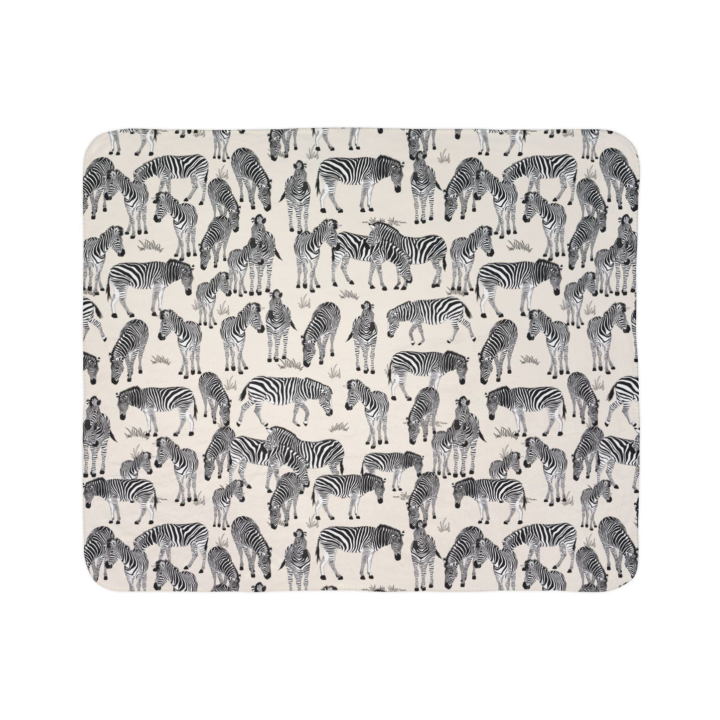 Zebra Herd Fleece Sherpa Blanket