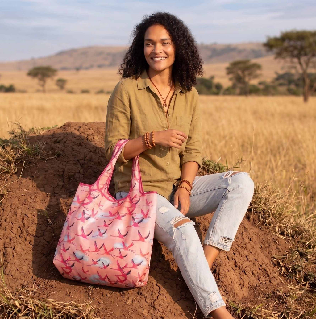 Flamingo Reusable Shopping Bag - Ultralight Ripstop Tote