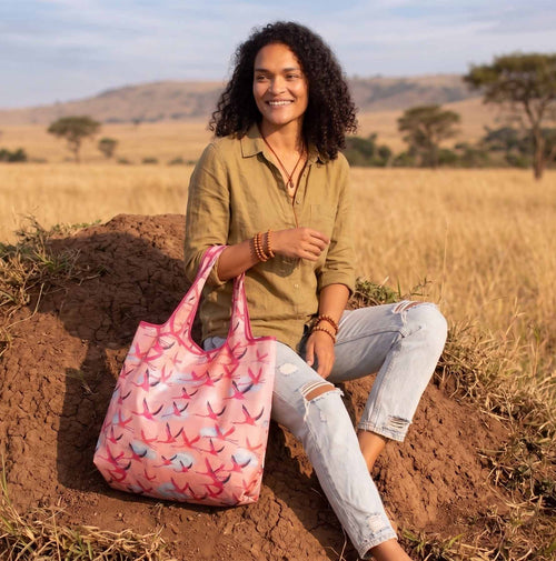 Flamingo Reusable Shopping Bag - Recycled Ripstop Tote