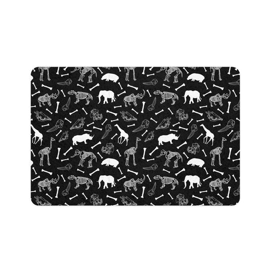 Whimsical Safari Animal Skeleton Pet Food Mat for Dogs & Cats, Non-Slip Pet Feeding Place, Cute Animal Print, Dog/Cat Feeding Mat, Home Decor for Pet Lovers