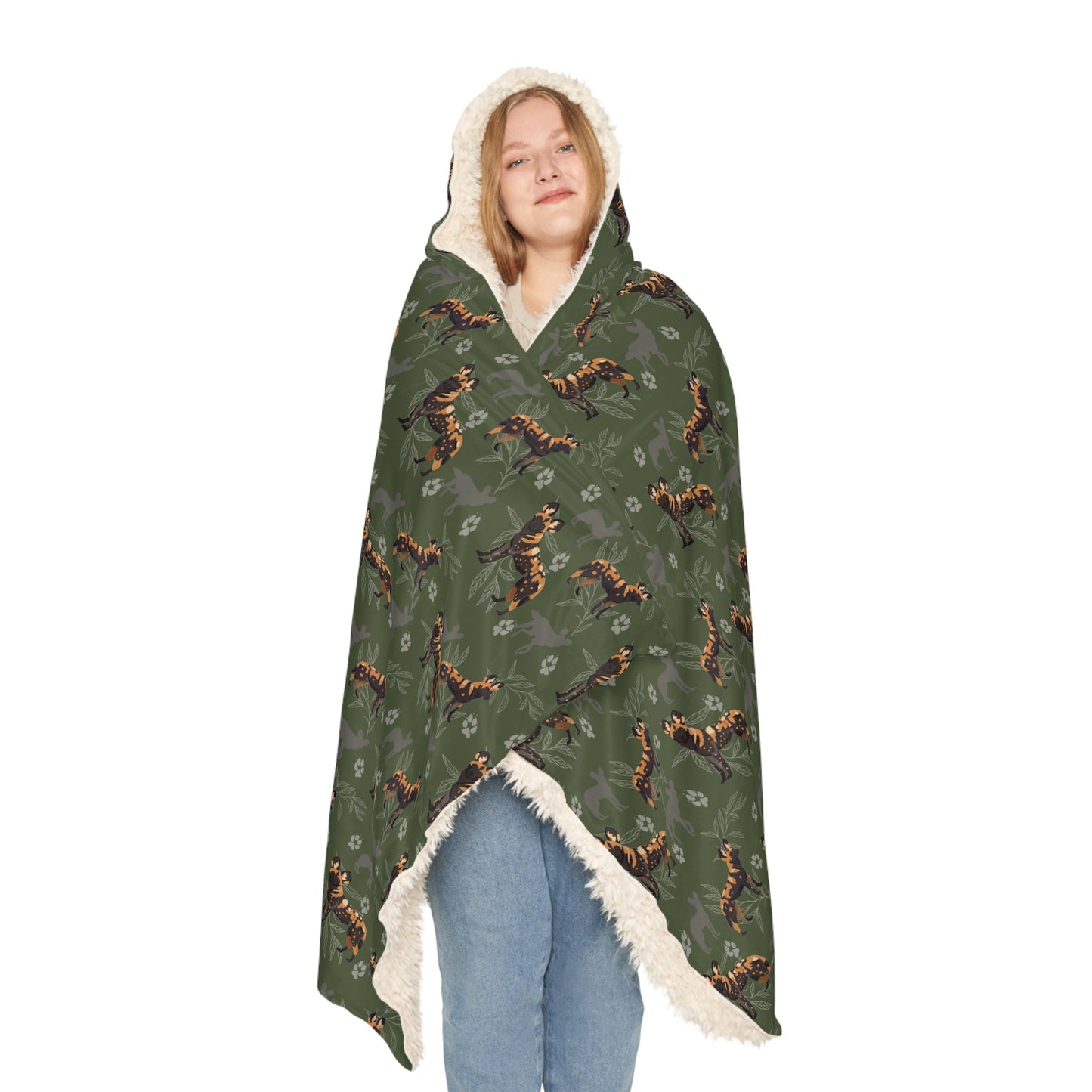 Wild Dog Pack Hooded Snuggle Blanket