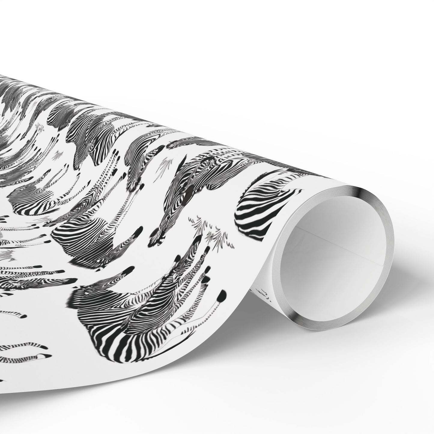 Whimsical Zebra Herd Wrapping Paper (White), Eco-Friendly Gift Wrap, Perfect for Birthdays, Holidays, Celebrations, Animal Lovers