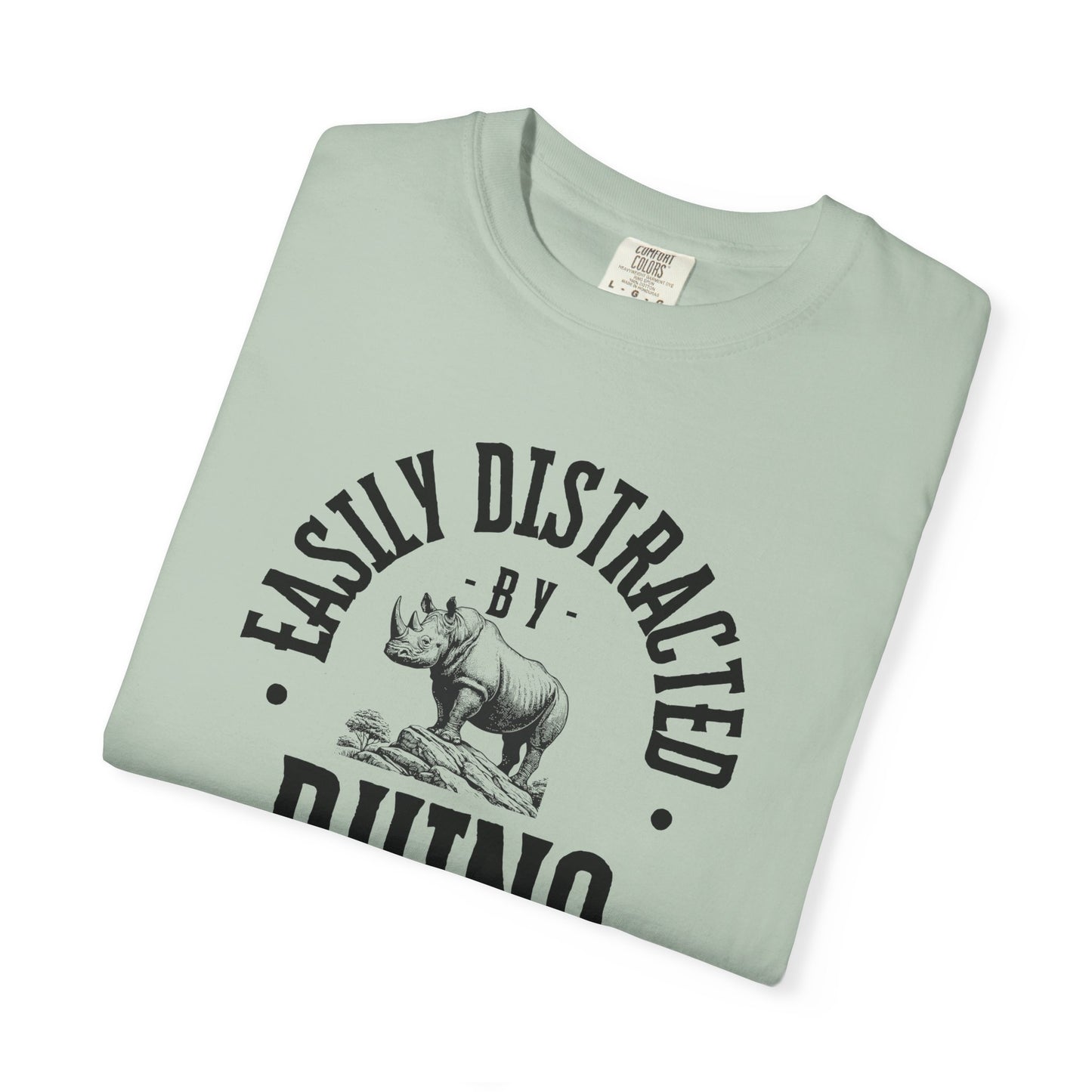 Easily Distracted by Rhino T-Shirt, Funny Gift for Animal Lovers, Casual Unisex Tee, Birthday Gift, Rhino Shirt, Nature Lover Apparel