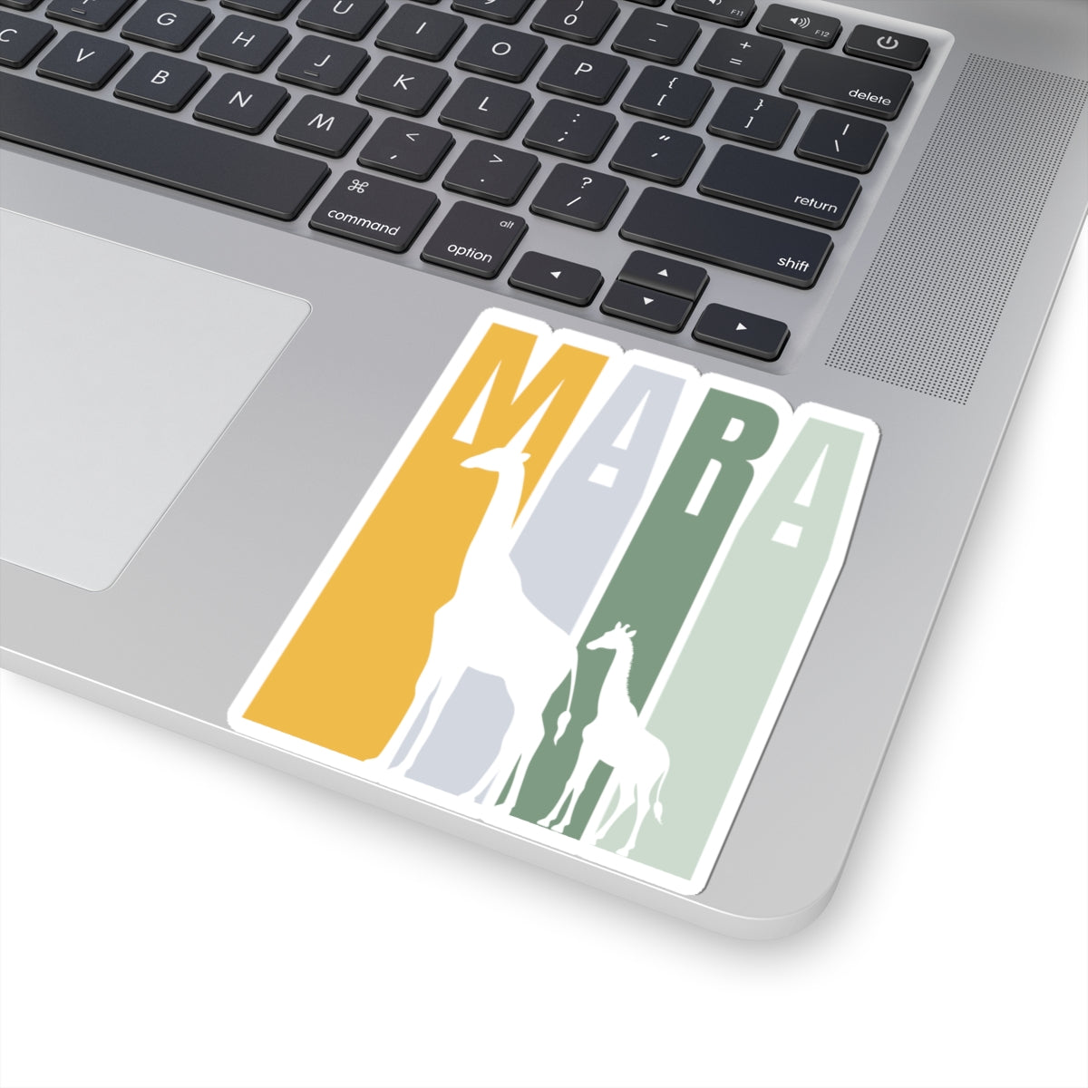 Safari Themed, Mummy and baby Giraffes, Masai Mara, Green Yellow, Vibrant Kiss-Cut Stickers for Laptop, Scrapbooking, Gifts, Eco-Friendly Decor, Customizable Designs