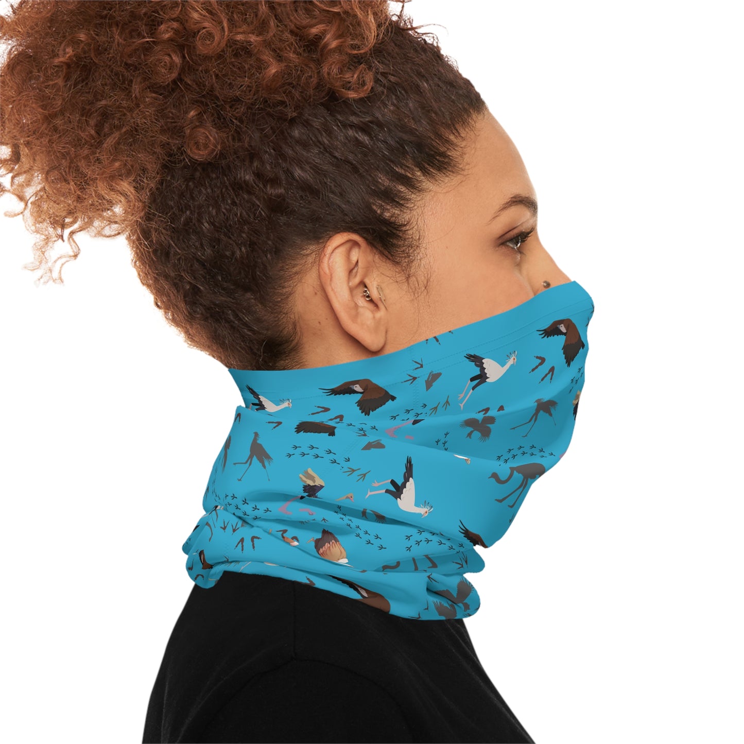 Colorful Lightweight Safari Bird Neck Gaiter with Safari Bird Design (Turquoise), Outdoor Accessory, Unique Gift, Hiking Gear, Nature-Themed Scarf