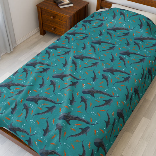 Whale Shark Velveteen Plush Blanket