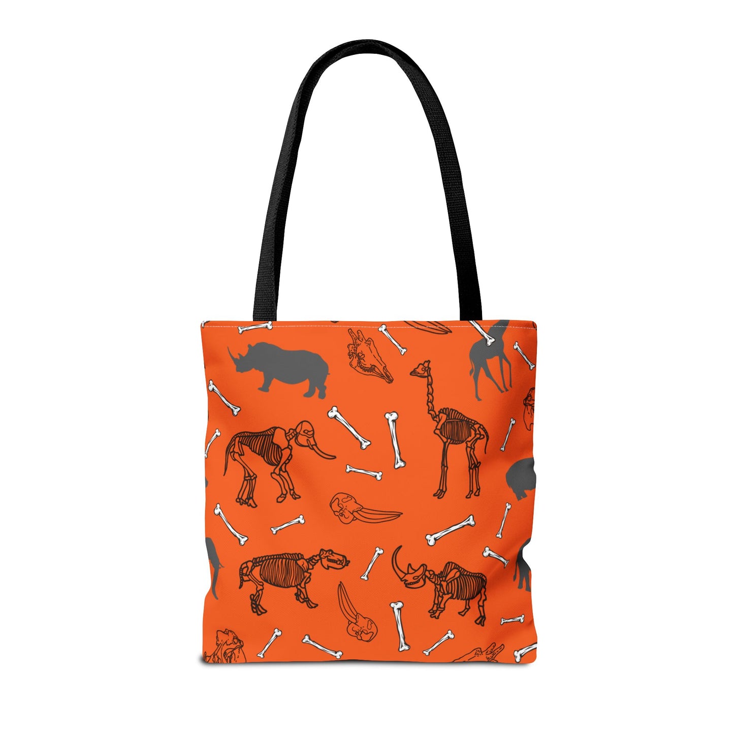 Whimsical Herbivore Animal Skeletons Tote Bag (Orange), Perfect for Animal Lovers, Halloween, Eco-Friendly Bag, Gift for Pet Owners, Shopping Bag, Halloween Gift