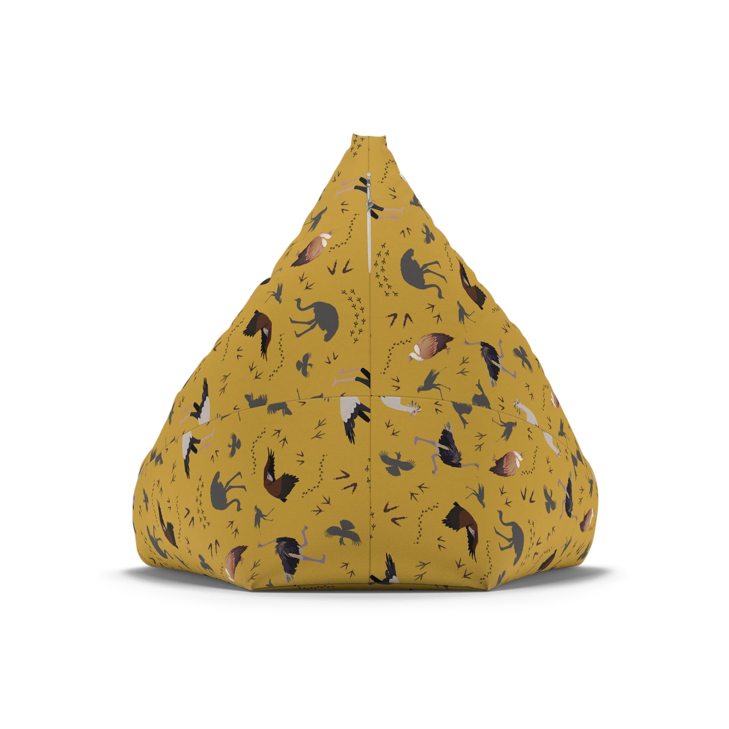 Bean Bag Chair Cover - Safari Bird Pattern (Mustard)