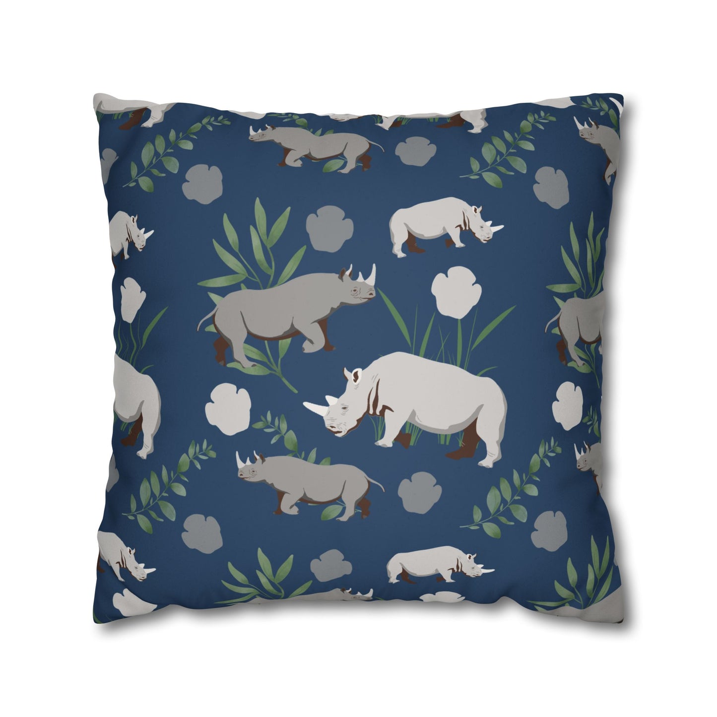 Rhino Crash Lux Faux Suede Throw Pillow Cover – 18" x 18" & 20" x 20"
