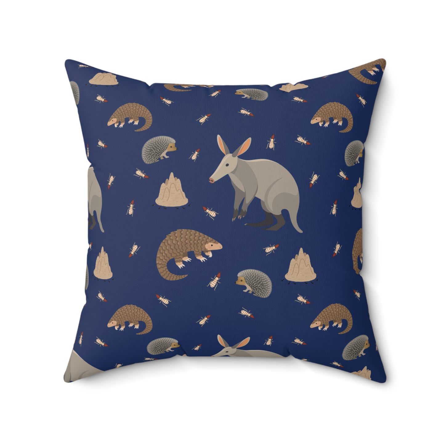 Nocturnal Animal Lux Faux Suede Throw Pillow with Insert - 18" x 18", 20" x 20"