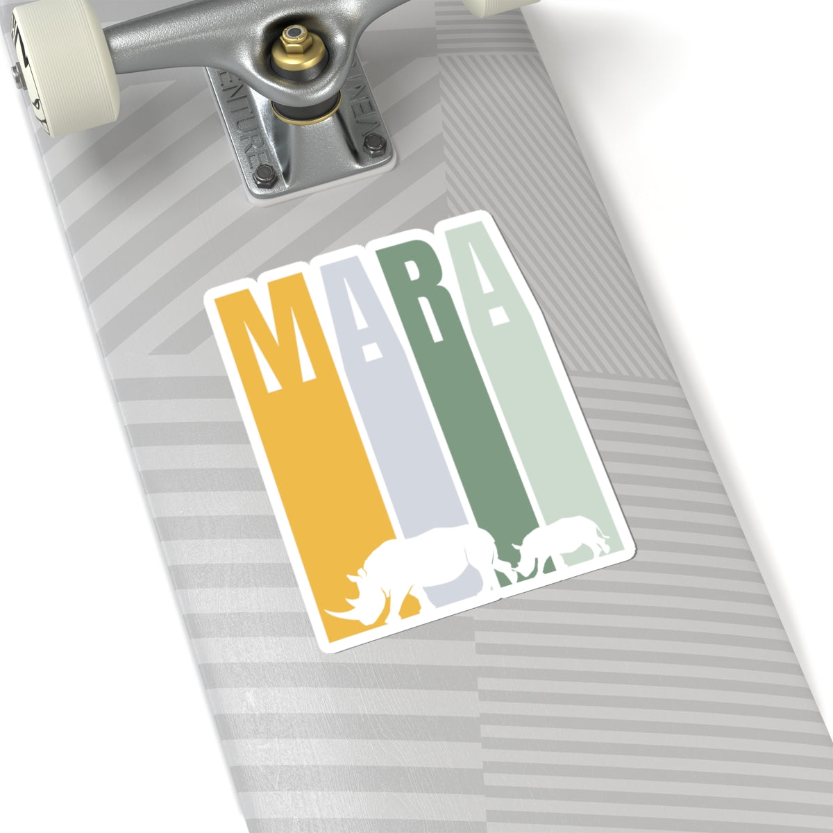 Safari Themed, Mummy and baby Rhino, Masai Mara, Green Yellow, Vibrant Kiss-Cut Stickers for Laptop, Scrapbooking, Gifts, Eco-Friendly Decor, Customizable Designs