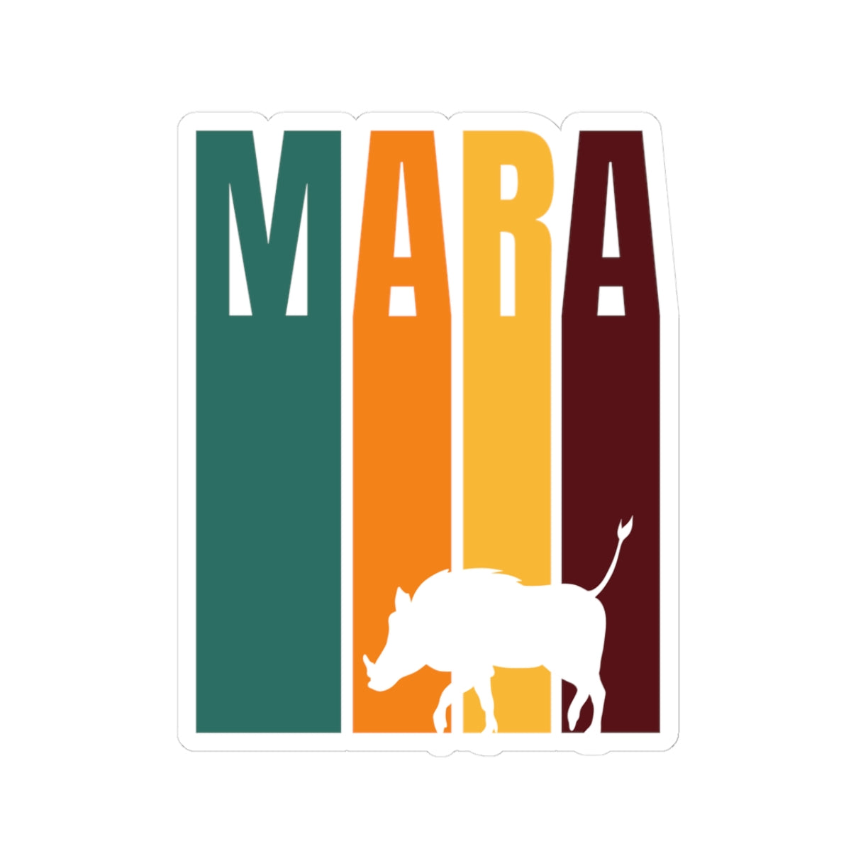 Safari Themed, Warthog, Masai Mara, Vibrant Kiss-Cut Stickers for Laptop, Scrapbooking, Gifts, Eco-Friendly Decor, Customizable Designs