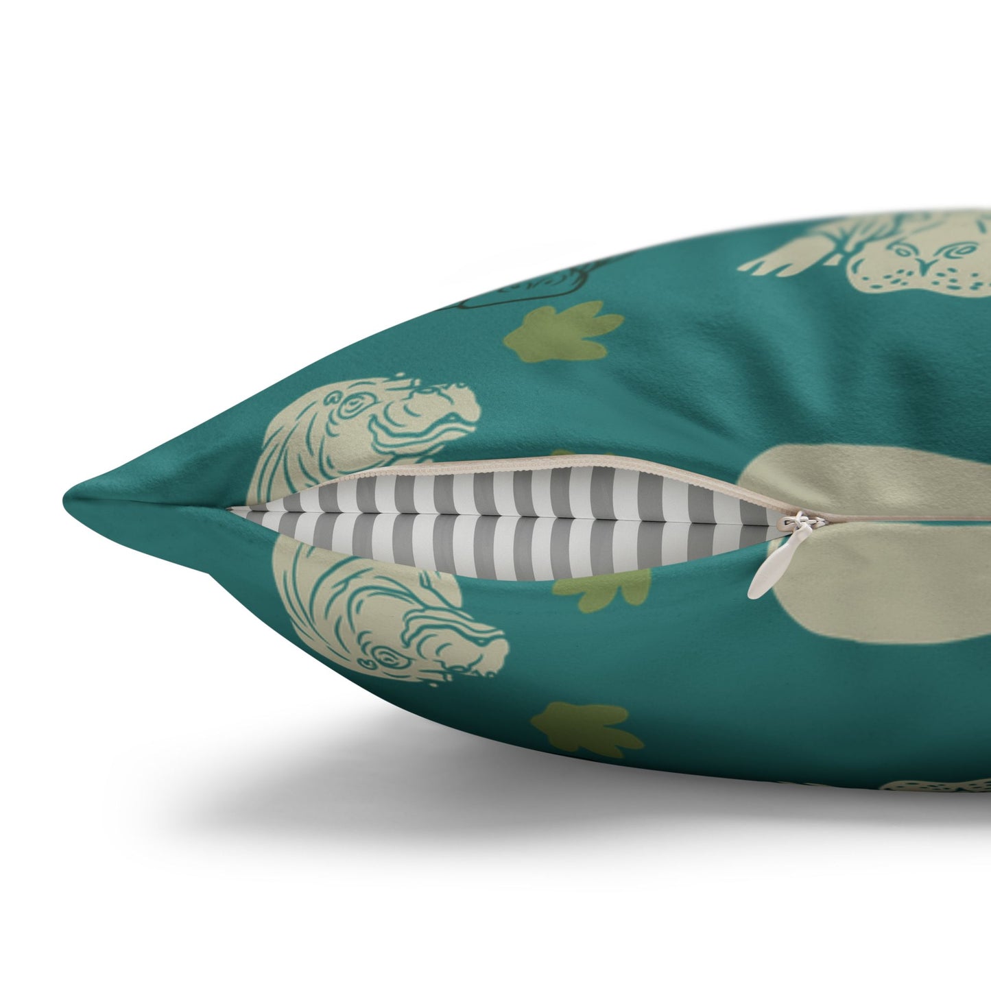 Hippo Pod Lux Faux Suede Throw Pillow Cover – 18" x 18" & 20" x 20"