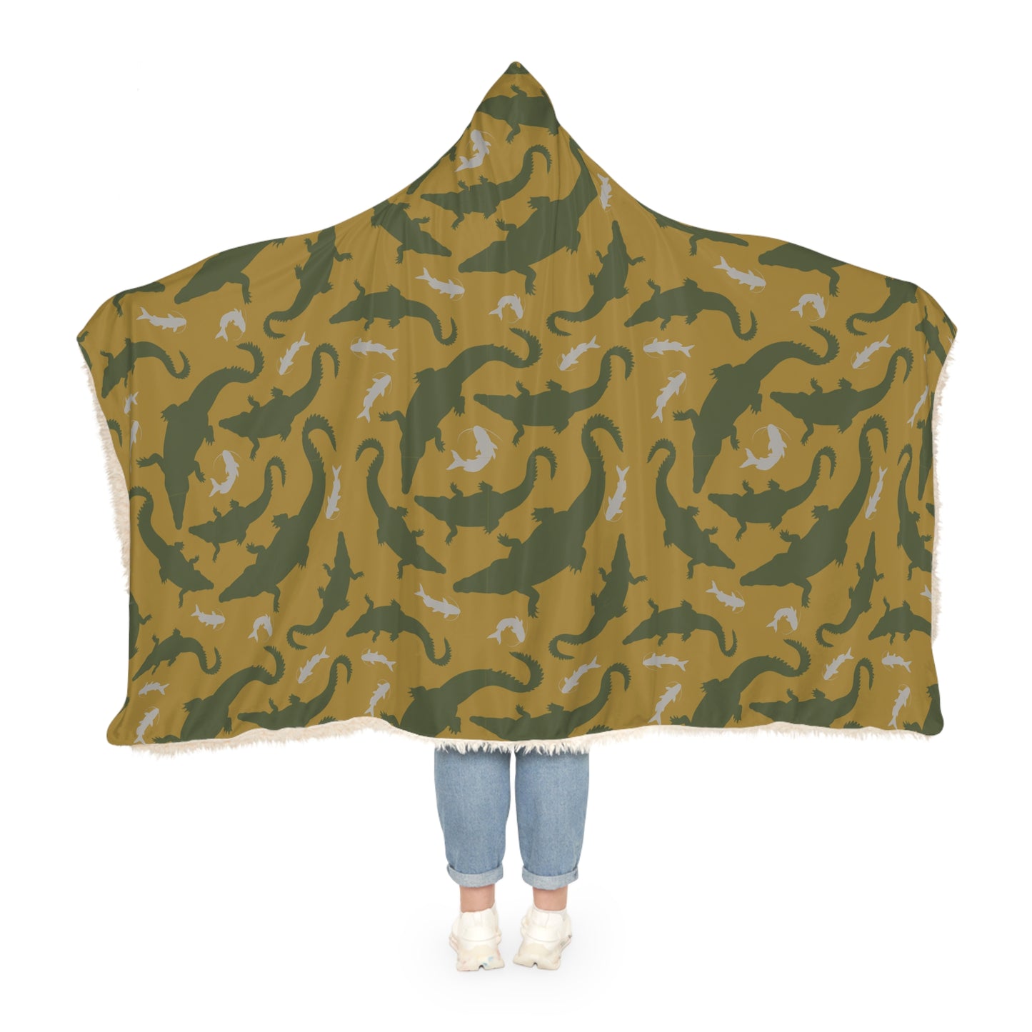 Crocodile Float Hooded Snuggle Blanket