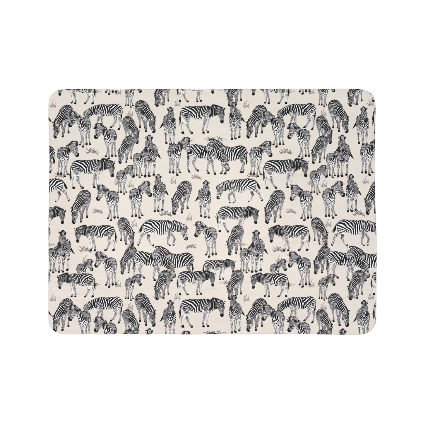 Zebra Herd Fleece Sherpa Blanket